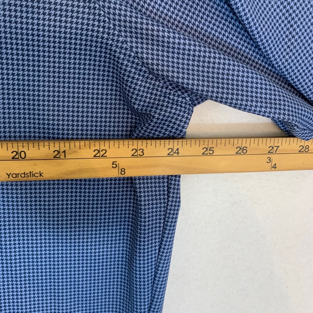 Peter Millar Perth Performance Sweater Men XL Blue Houndstooth 1/4 Zip Pullover - Picture 10 of 11
